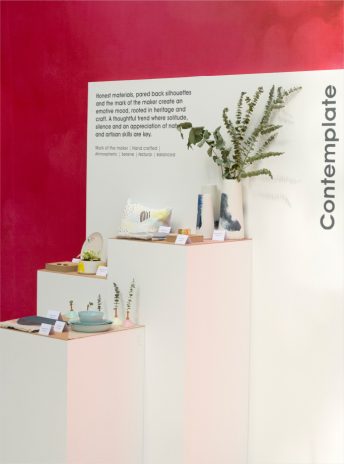 display plinths for a curated set of design products